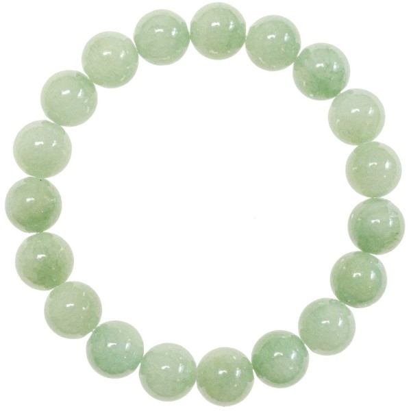 Bracelet en jade vert - Perles rondes 10 mm. - Photo n°1