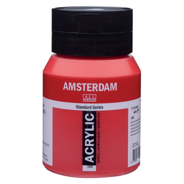 Pot peinture acrylique 500ml Amsterdam rouge naphtol foncé - Photo n°1