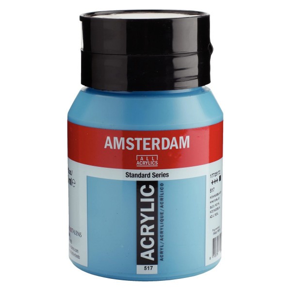 Pot peinture acrylique 500ml Amsterdam bleu royal - Photo n°1