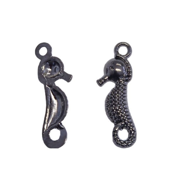 Hippocampe argenté style Tibétain breloque pendentif apprêts bijoux x 50 pièces - Photo n°1