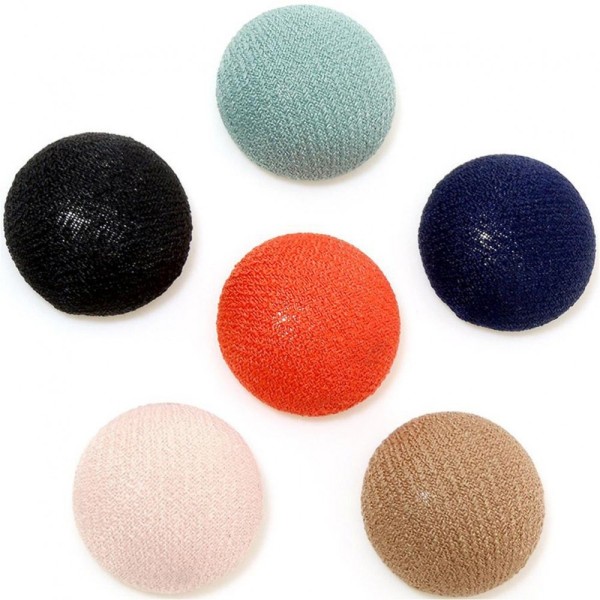 Accessoires création bouton tissu à coller grand forme ronde (10 pièces) Multicolore - Photo n°1