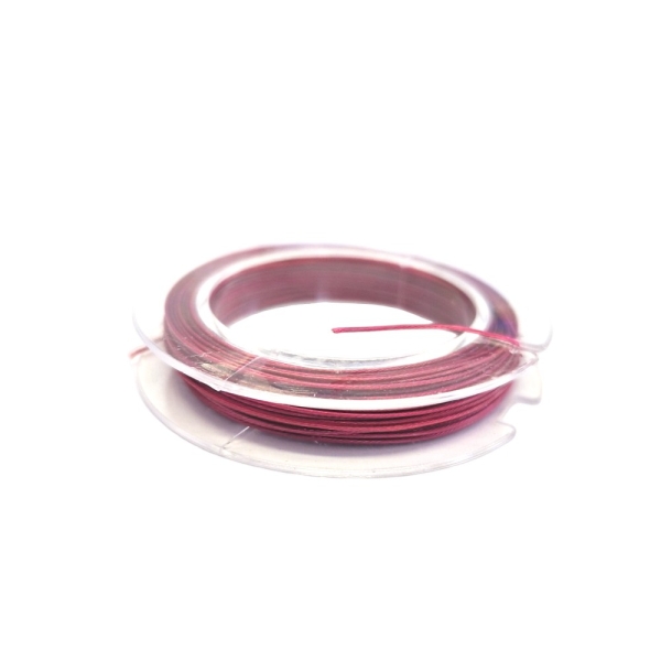 Accessoires création fil câblé 0.45 mm en bobine de 10 mètres Rose terracotta - Photo n°1