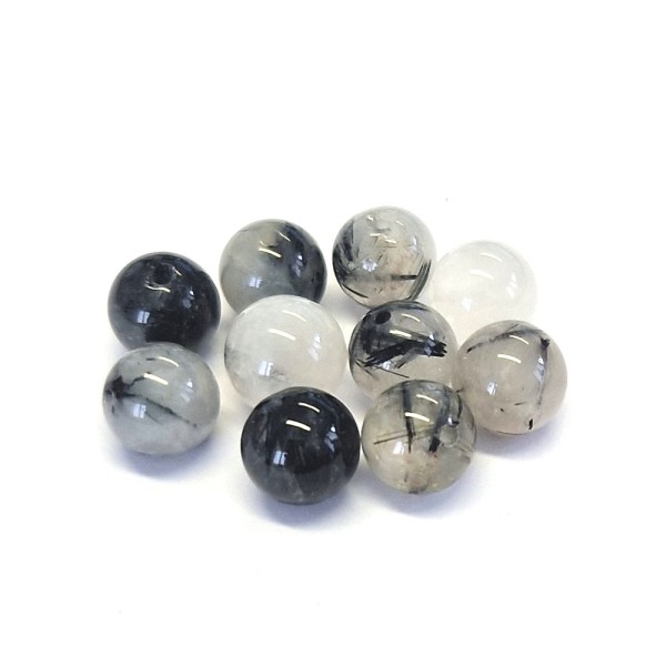 Perles naturelle teinte tourmaline noire Bleu4 mm lot de 20 perles - Photo n°1