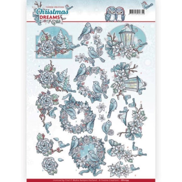 Carte 3D à découper - CD11134 - Christmas Dreams - OIseaux à Noël - Photo n°1