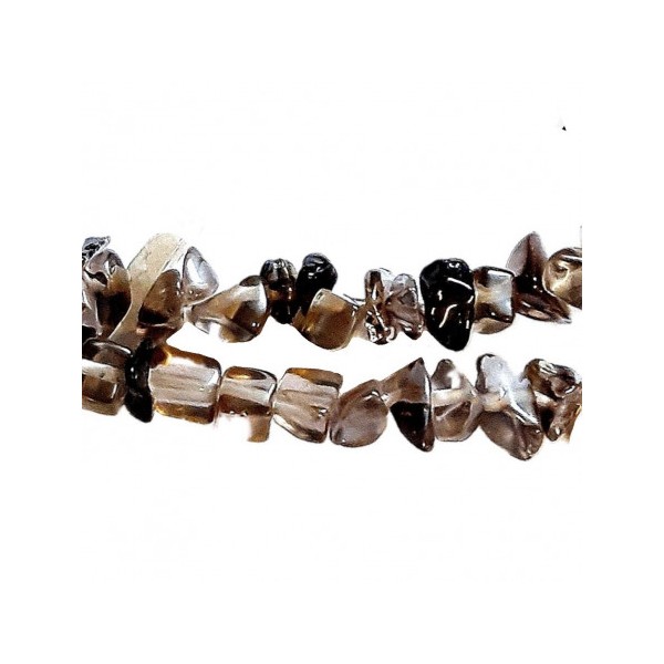 Fil de chips perles en Quartz Fumé - fil de 80cm - Photo n°1