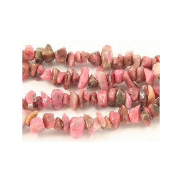 Fil de chips perles en Rhodonite rodonite rose - fil de 80cm - Photo n°2