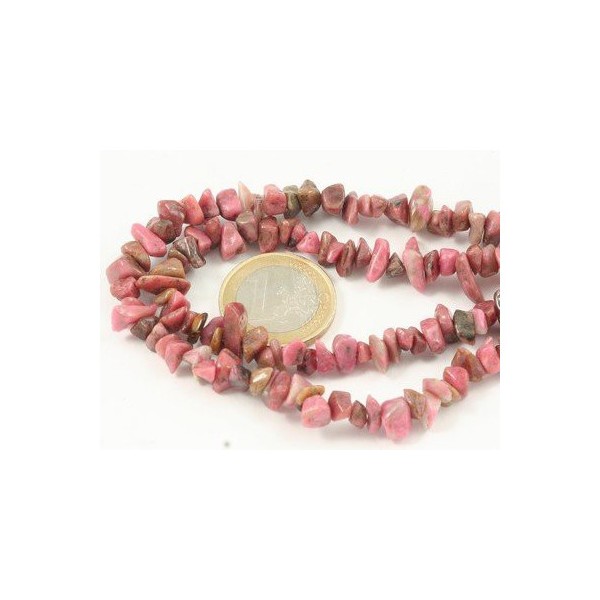 Fil de chips perles en Rhodonite rodonite rose - fil de 80cm - Photo n°3