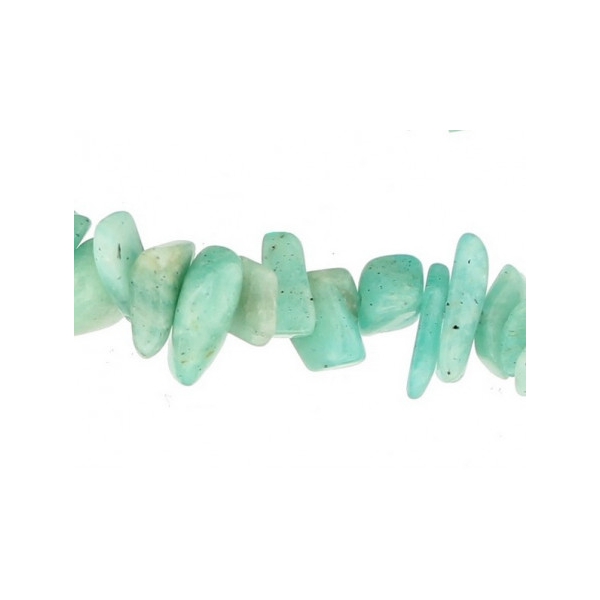Fil de chips perles en amazonite verte teintée - fil de 80cm - Photo n°3