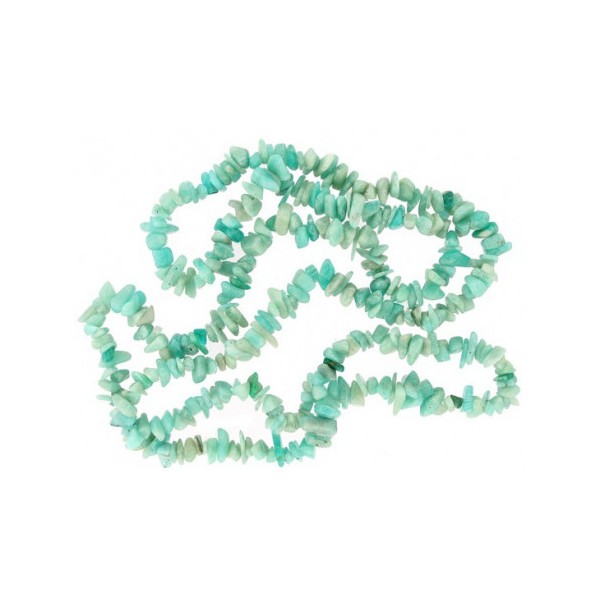 Fil de chips perles en amazonite verte teintée - fil de 80cm - Photo n°4
