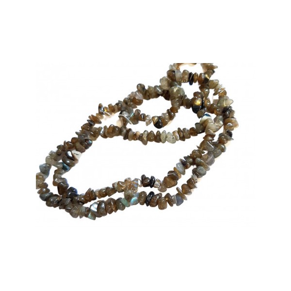 Fil de chips perles en Labradorite véritable - fil de 80cm - Photo n°4