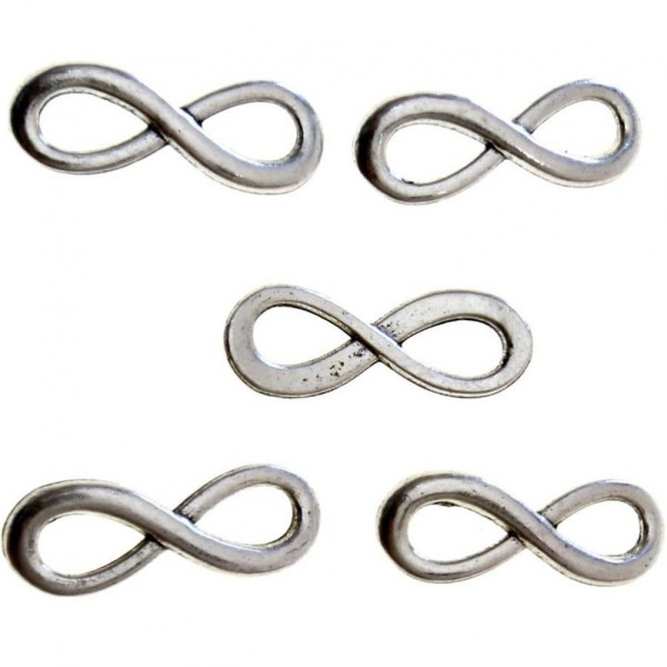 Accessoires création connecteurs bracelets infinity (5 pièces) Gris - Photo n°1