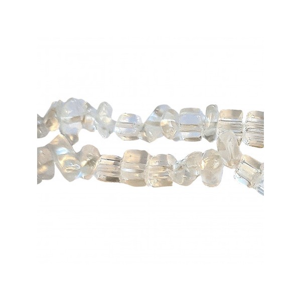 Fil de chips perles en cristal de roche véritable - fil 80cm - Photo n°3