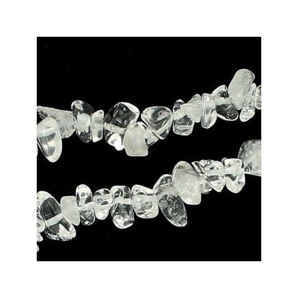 Fil de chips perles en cristal de roche véritable - fil 80cm - Photo n°1