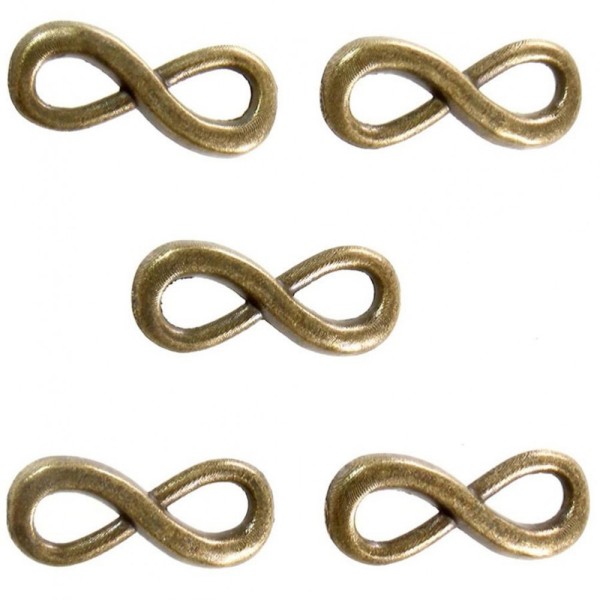 Accessoires création connecteurs bracelets infinity (5 pièces) Bronze - Photo n°1