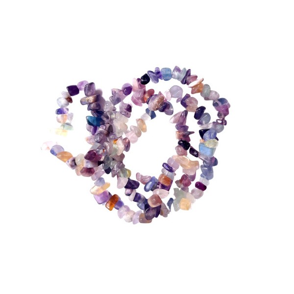 Fil de chips perles en fluorite vert violet bleu - fil de 80cm - Photo n°3