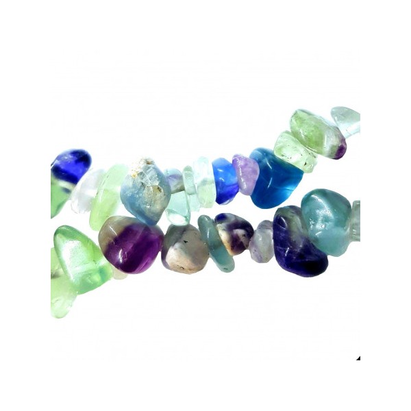 Fil de chips perles en fluorite vert violet bleu - fil de 80cm - Photo n°4