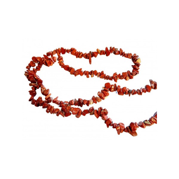 Fil de chips perles en jaspe rouge - fil de 80cm NEUF - Photo n°3