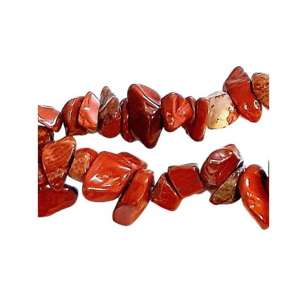Fil de chips perles en jaspe rouge - fil de 80cm NEUF - Photo n°1