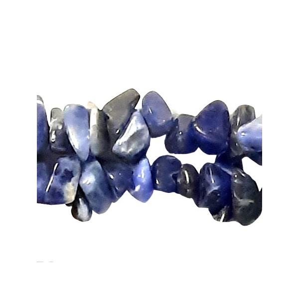 Fil de chips perles en Sodalite bleu marbré de blanc - fil 80cm - Photo n°1