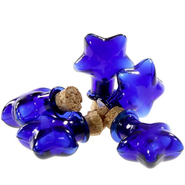 Accessoires création mini fiole pendentif étoile 5 pièces - 29 x 21 mm Bleu - Photo n°1
