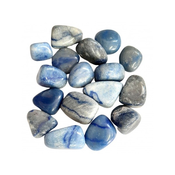 Lot de 2 pierres roulées en aventurine bleue - Photo n°1