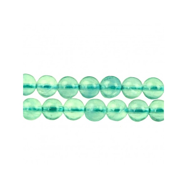 Fil de 62 perles rondes 6mm 6 mm en fluorite bleue verte - Photo n°1