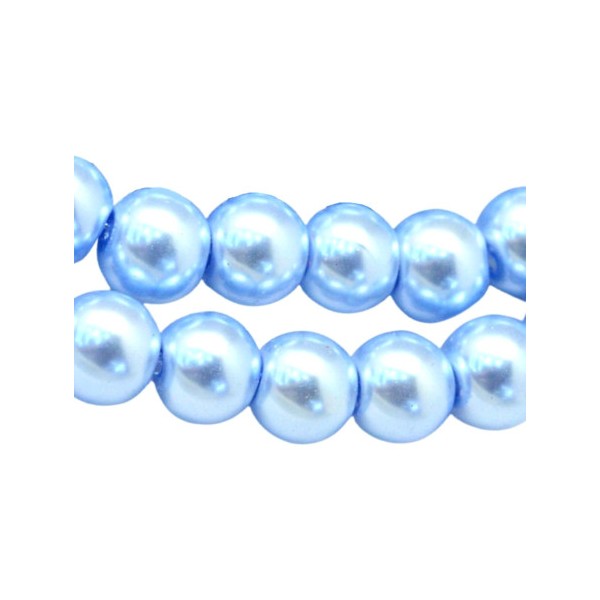 Lot de 100 perles rondes Nacrées 8mm 8 mm - Bleu ciel - Photo n°2
