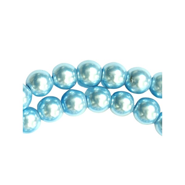 Lot de 100 perles rondes Nacrées 8mm 8 mm - Bleu ciel - Photo n°3