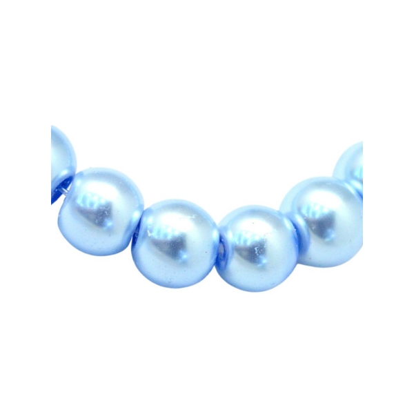 Lot de 100 perles rondes Nacrées 8mm 8 mm - Bleu ciel - Photo n°1