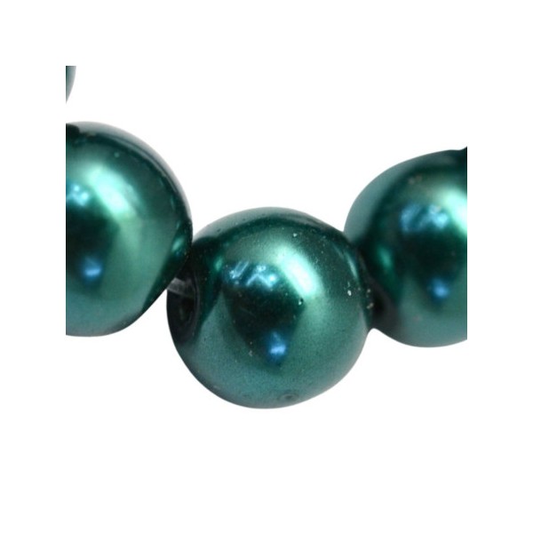 Lot de 100 perles Nacrées 8mm 8 mm - vert émeraude - Photo n°2