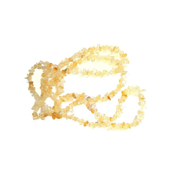 Fil de petits chips perles en Citrine chauffée - fil de 75cm (entre 0,2 et 0,5cm) - Photo n°4