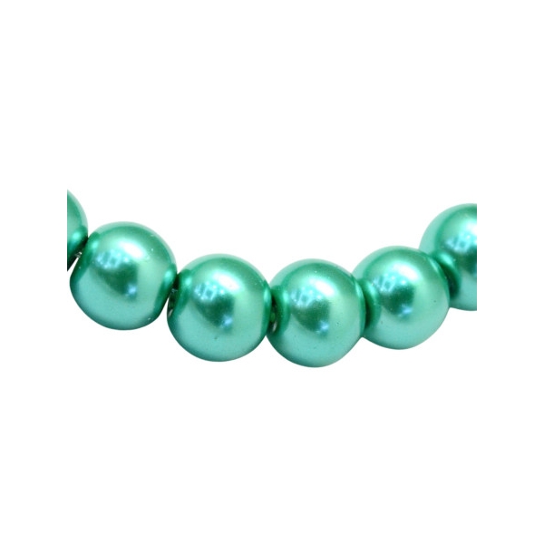 Lot de 130 perles Nacrées rondes 6mm 6 mm - vert menthe - Photo n°2