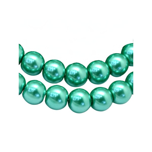 Lot de 130 perles Nacrées rondes 6mm 6 mm - vert menthe - Photo n°1