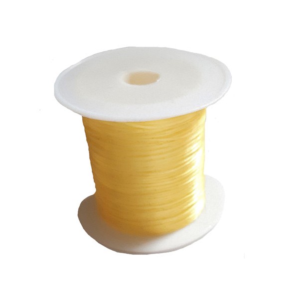 Rouleau bobine de 10 m de fil de fibres élastique couleur jaune clair 0,8mm - Photo n°1