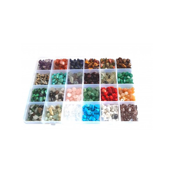 Enorme box de 24 types de chips perles : cristal améthyste quartz rose ... - Photo n°2