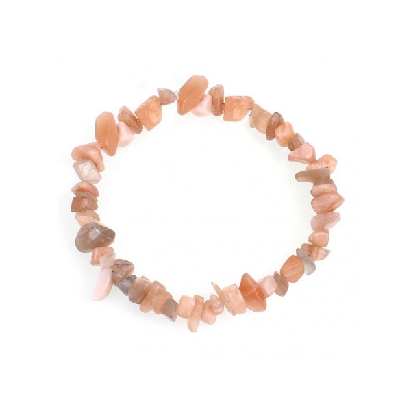 Bracelet élastique de perles chips en pierre de soleil - 50mm - Photo n°2