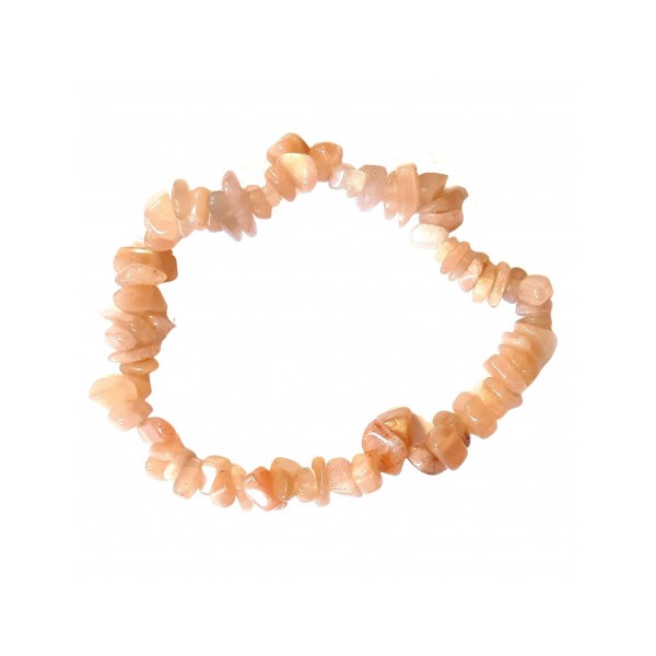 Bracelet élastique de perles chips en pierre de soleil - 50mm - Photo n°1