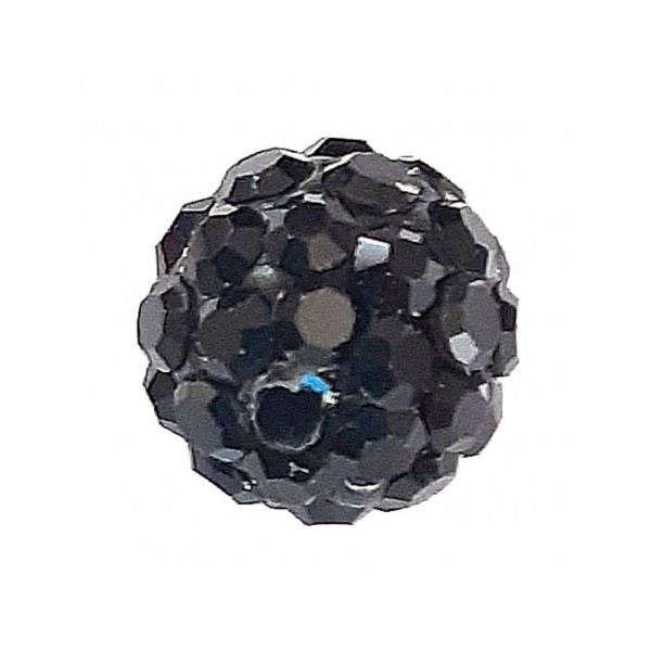 Lot de 5 boules disco strass rondes 8mm couleur noir jet à facettes pavé - Photo n°1