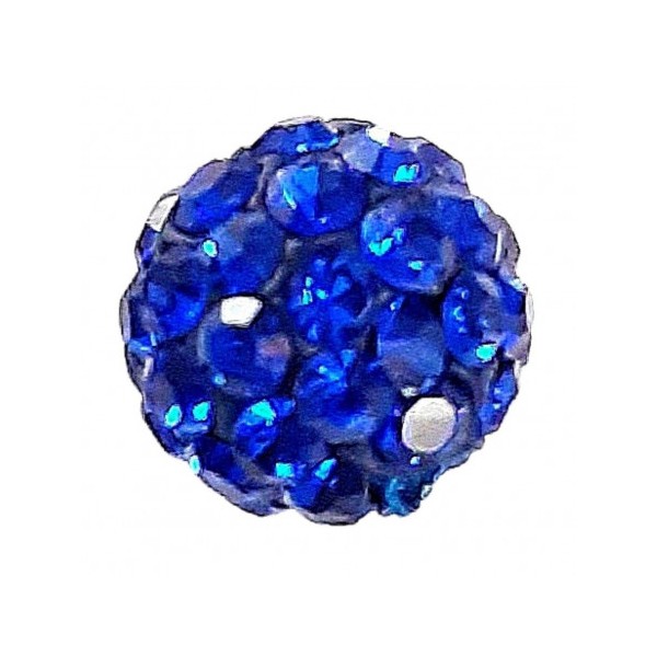 Lot de 5 boules disco strass rondes 8mm couleur bleu saphir à facettes pavé - Photo n°1