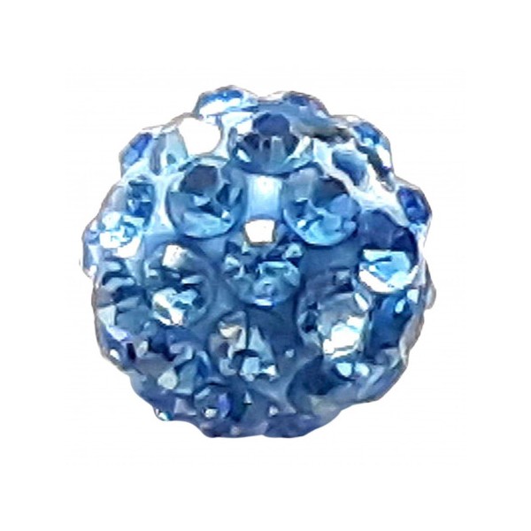 Lot de 5 boules disco strass rondes 8mm couleur light bleu saphir à facettes pavé - Photo n°1