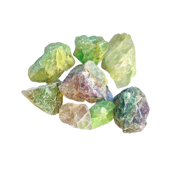 Lot de 400 grammes de fluorite verte violette pierres brutes - Photo n°1