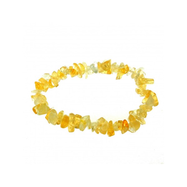 Bracelet élastique de perles chips en citrine chauffée - 50mm - Photo n°1