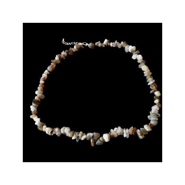 Collier de chips perles en labradorite - collier chaîne de 45cm - Photo n°2