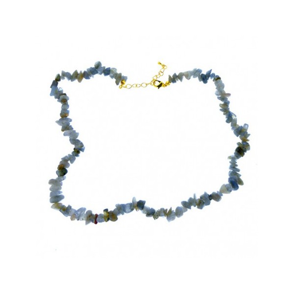 Collier de chips perles en labradorite - collier chaîne de 45cm - Photo n°3