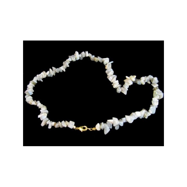 Collier de chips perles en labradorite - collier chaîne de 45cm - Photo n°4