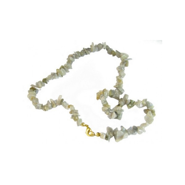 Collier de chips perles en labradorite - collier chaîne de 45cm - Photo n°1