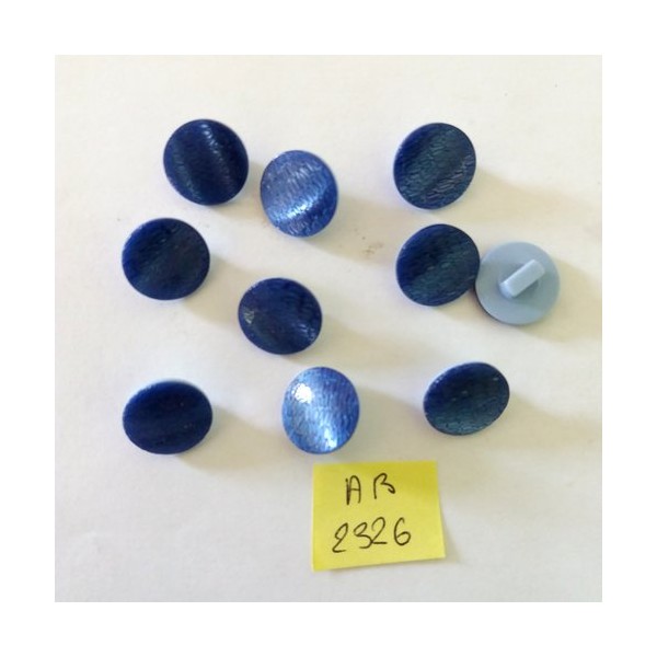 10 Boutons en résine bleu - 13mm - AB2326 - Photo n°1