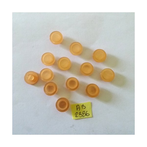 13 Boutons en résine orange - 12mm - AB2386 - Photo n°1
