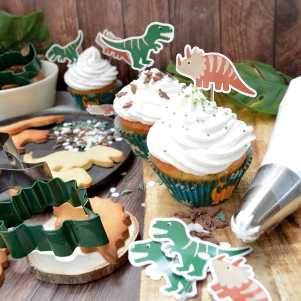 Kit déco cupcakes - Dino - Multicolore - 48 pcs - Photo n°2