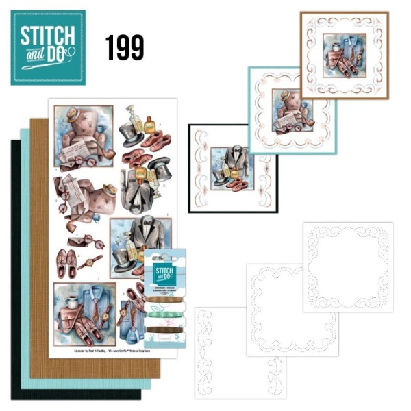 Stitch and do 199 - kit Carte 3D broderie - Style masculin - Photo n°1